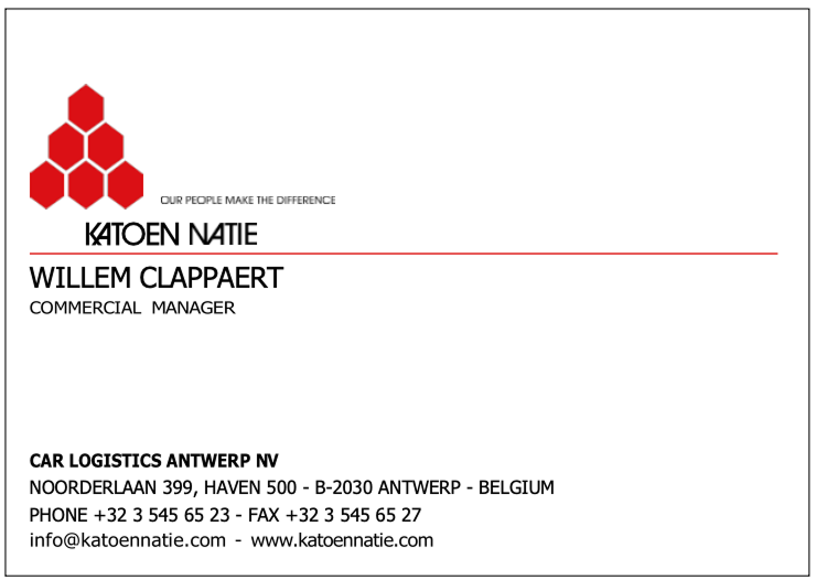 Katoen Natie Business Cards